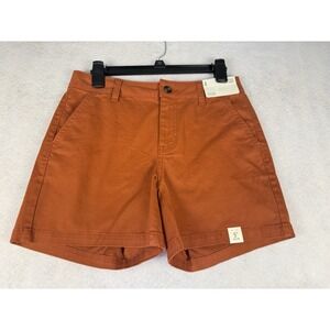 a.n.a A New Approach Mid-Rise Midi Shorts Womens Size 4 Orange 5" Inseam